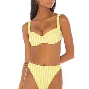 SAME Yellow Striped Bikini Set